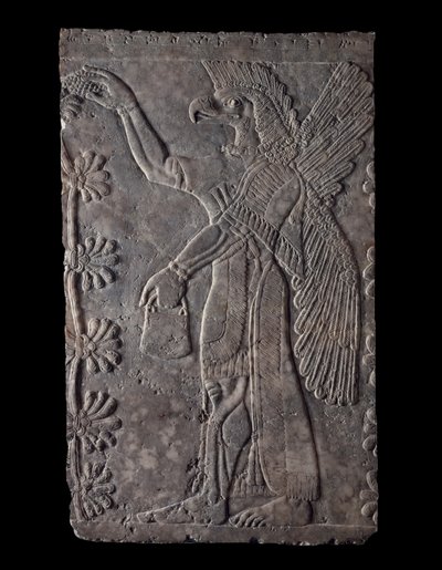 Eagle-headed winged figure, 875-60 BC by Assyrian